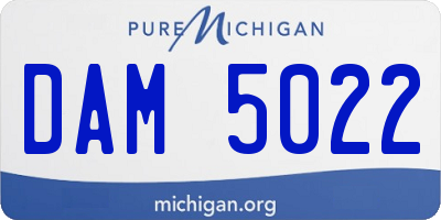 MI license plate DAM5022