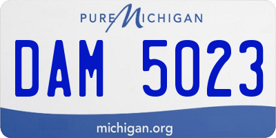 MI license plate DAM5023