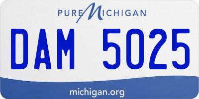 MI license plate DAM5025