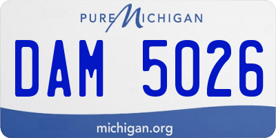 MI license plate DAM5026