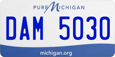 MI license plate DAM5030