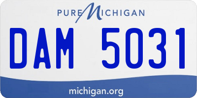 MI license plate DAM5031