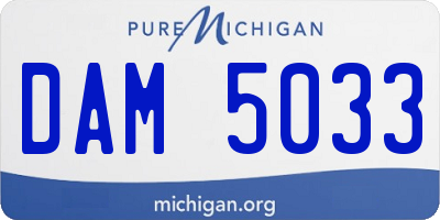 MI license plate DAM5033