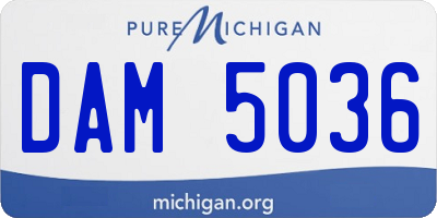 MI license plate DAM5036