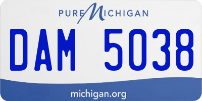 MI license plate DAM5038