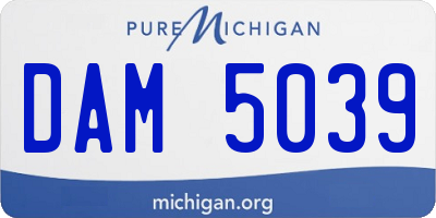 MI license plate DAM5039