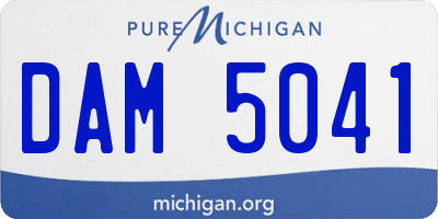 MI license plate DAM5041