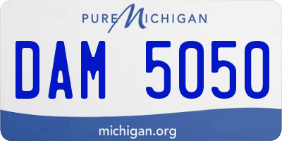 MI license plate DAM5050