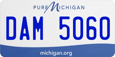 MI license plate DAM5060