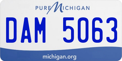 MI license plate DAM5063