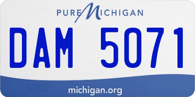 MI license plate DAM5071