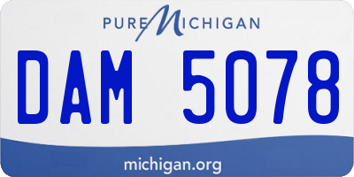 MI license plate DAM5078