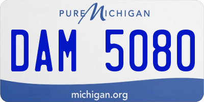 MI license plate DAM5080