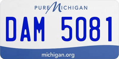 MI license plate DAM5081