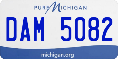 MI license plate DAM5082