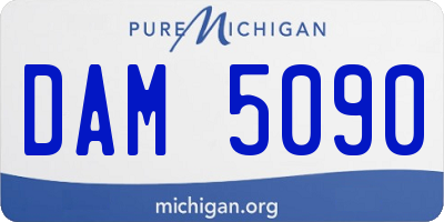 MI license plate DAM5090