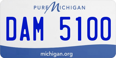 MI license plate DAM5100