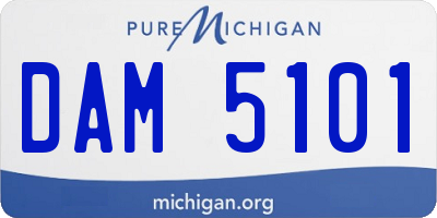 MI license plate DAM5101