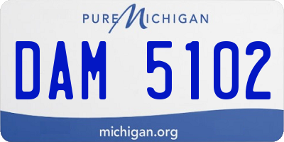 MI license plate DAM5102