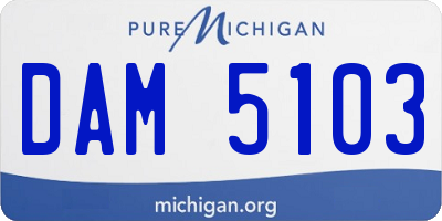 MI license plate DAM5103