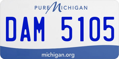 MI license plate DAM5105