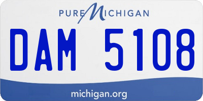 MI license plate DAM5108