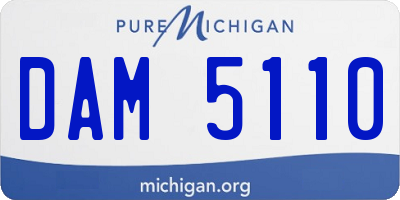 MI license plate DAM5110