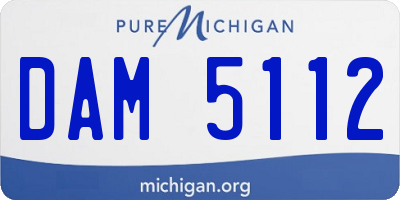 MI license plate DAM5112
