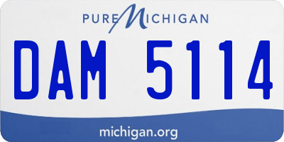 MI license plate DAM5114