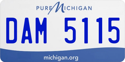 MI license plate DAM5115