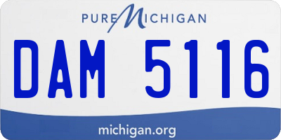 MI license plate DAM5116