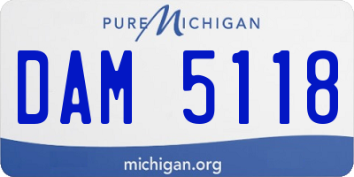 MI license plate DAM5118