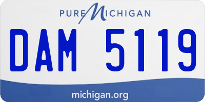 MI license plate DAM5119