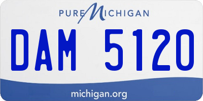 MI license plate DAM5120