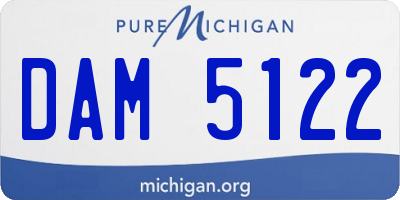 MI license plate DAM5122