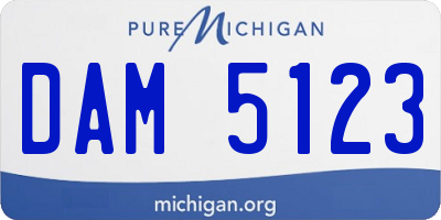 MI license plate DAM5123