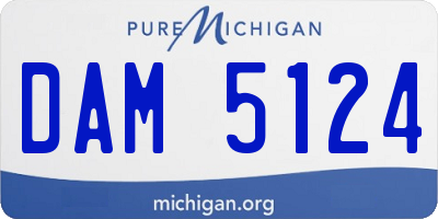 MI license plate DAM5124