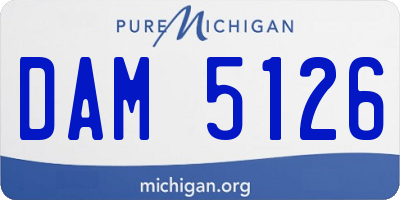 MI license plate DAM5126