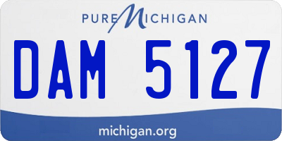 MI license plate DAM5127