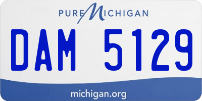 MI license plate DAM5129