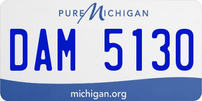 MI license plate DAM5130