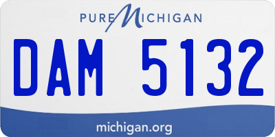 MI license plate DAM5132