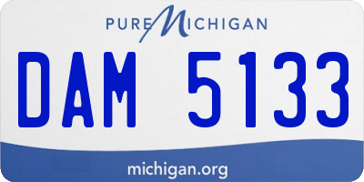 MI license plate DAM5133