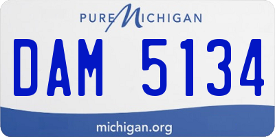 MI license plate DAM5134