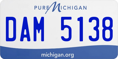 MI license plate DAM5138
