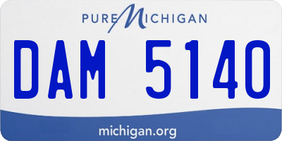MI license plate DAM5140