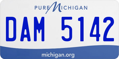 MI license plate DAM5142
