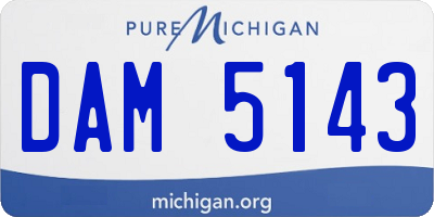 MI license plate DAM5143