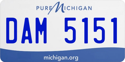 MI license plate DAM5151