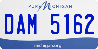 MI license plate DAM5162